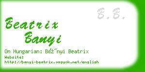 beatrix banyi business card